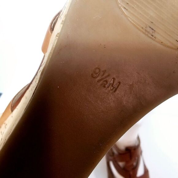 Guess Y2K Inspo Brown Leather Strappy Platform Wedge Sandals Size 9.5 - Picture 10 of 11